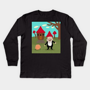 gnome groundhog Kids Long Sleeve T-Shirt